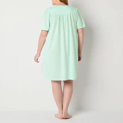 Adonna Womens Plus Waffle Short Sleeve Long Length Robe