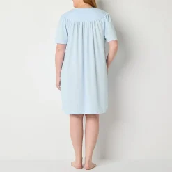 Adonna Womens Plus Waffle Short Sleeve Long Length Robe