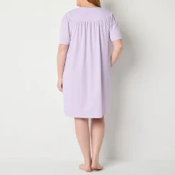 Adonna Womens Plus Waffle Short Sleeve Long Length Robe
