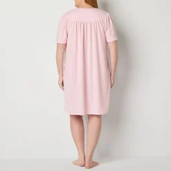 Adonna Womens Plus Waffle Short Sleeve Long Length Robe