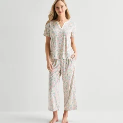 Adonna Womens Short Sleeve 2-pc. Pajama Set