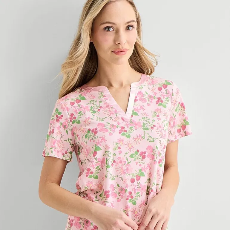 Adonna Womens Short Sleeve 2-pc. Pajama Set