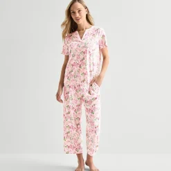 Adonna Womens Short Sleeve 2-pc. Pajama Set