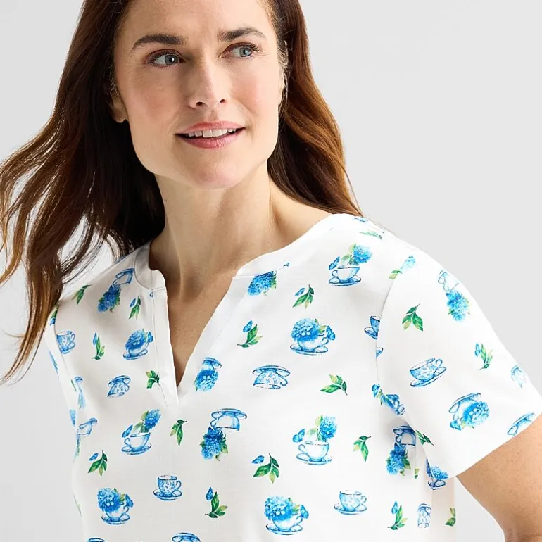 Adonna Womens Short Sleeve 2-pc. Pajama Set