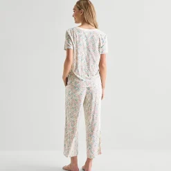 Adonna Womens Short Sleeve 2-pc. Pajama Set