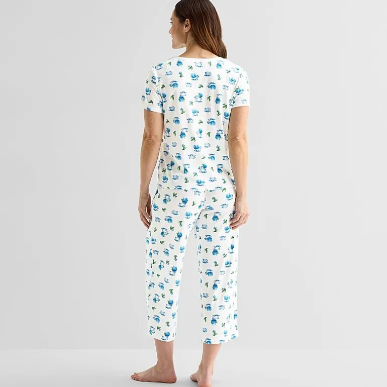 Adonna Womens Short Sleeve 2-pc. Pajama Set