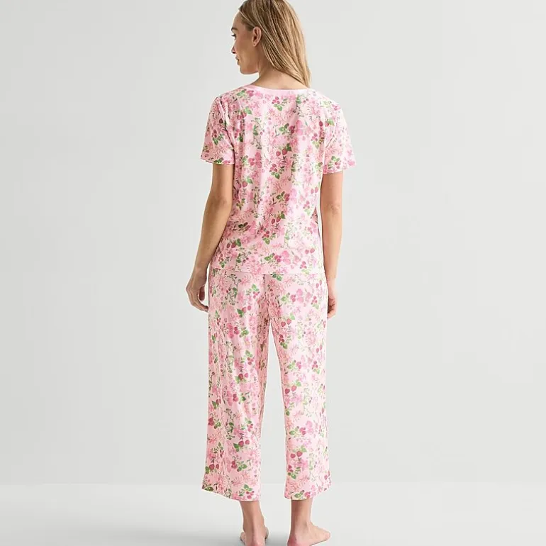Adonna Womens Short Sleeve 2-pc. Pajama Set