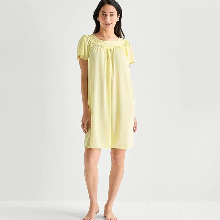 Adonna Womens Short Sleeve Round Neck Nightgown