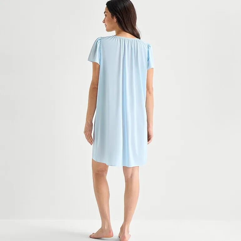 Adonna Womens Short Sleeve Round Neck Nightgown
