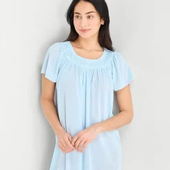 Adonna Womens Short Sleeve Round Neck Nightgown