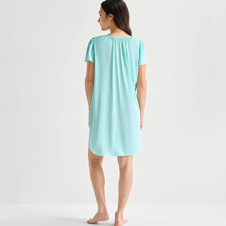 Adonna Womens Short Sleeve Round Neck Nightgown