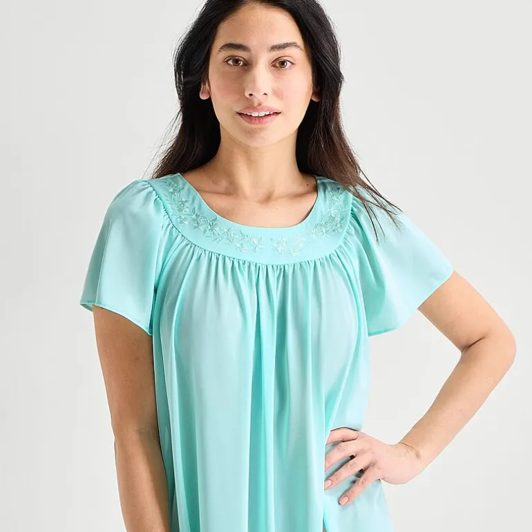 Adonna Womens Short Sleeve Round Neck Nightgown