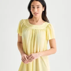 Adonna Womens Short Sleeve Round Neck Nightgown