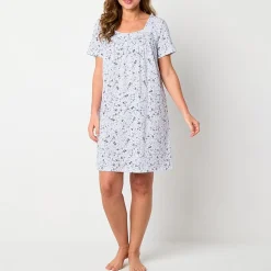 Adonna Womens Short Sleeve Sweetheart Neck Nightgown