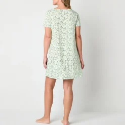 Adonna Womens Short Sleeve Sweetheart Neck Nightgown