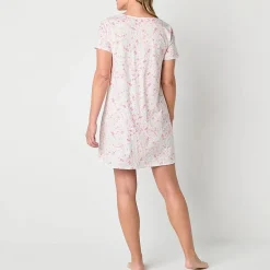 Adonna Womens Short Sleeve Sweetheart Neck Nightgown