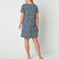 Adonna Womens Short Sleeve Sweetheart Neck Nightgown