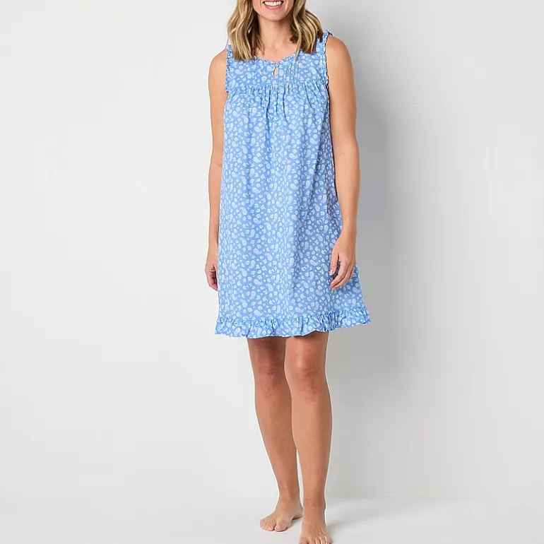 Adonna Womens Sleeveless Round Neck Nightgown