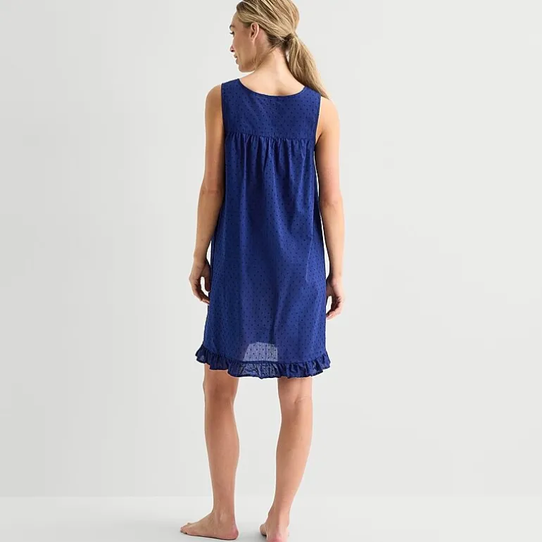 Adonna Womens Sleeveless Round Neck Nightgown