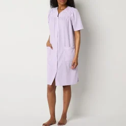 Adonna Womens Waffle Short Sleeve Long Length Robe