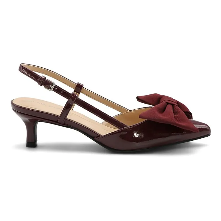 Adrienne Vittadini Grosgrain Bow Detail Womens Pointed Closed Toe Kitten Heel Pumps