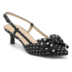 Adrienne Vittadini Grosgrain Bow Detail Womens Pointed Closed Toe Kitten Heel Pumps