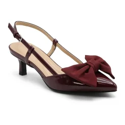 Adrienne Vittadini Grosgrain Bow Detail Womens Pointed Closed Toe Kitten Heel Pumps