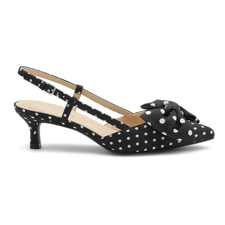 Adrienne Vittadini Grosgrain Bow Detail Womens Pointed Closed Toe Kitten Heel Pumps