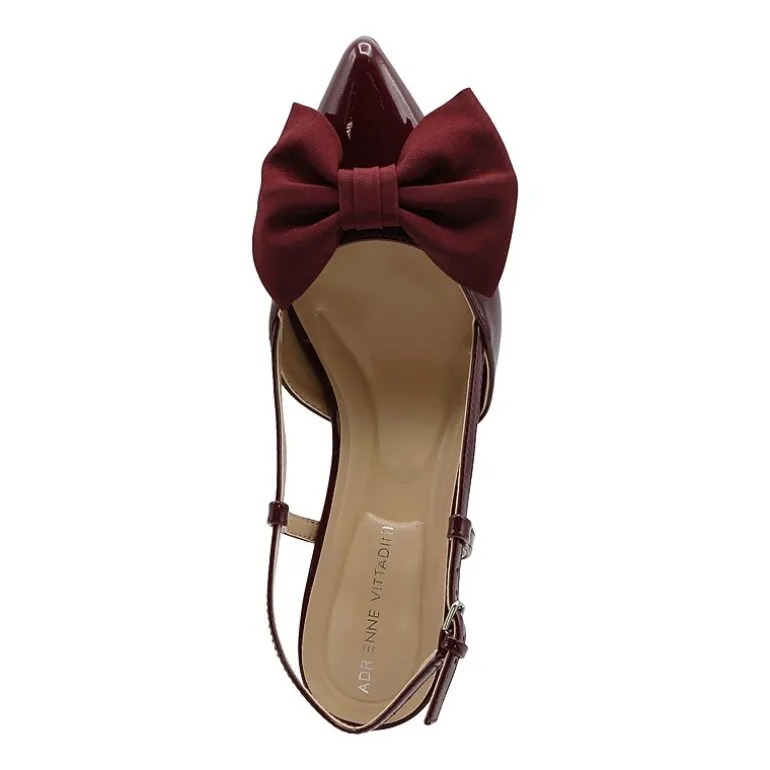 Adrienne Vittadini Grosgrain Bow Detail Womens Pointed Closed Toe Kitten Heel Pumps