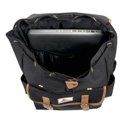 AD Sutton Kelty Flap Drawstring Backpack with Faux Leather Trim