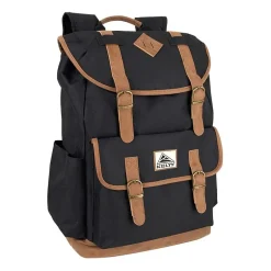 AD Sutton Kelty Flap Drawstring Backpack with Faux Leather Trim