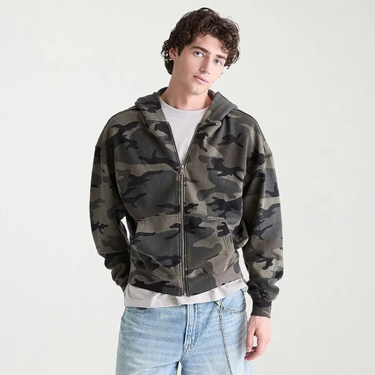 AEROPOSTALE Camo Cloud Soft Mens Long Sleeve Fleece Zipper Hoodie