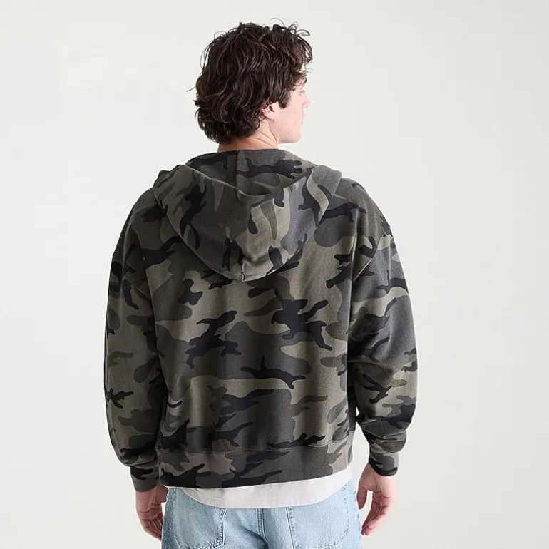 AEROPOSTALE Camo Cloud Soft Mens Long Sleeve Fleece Zipper Hoodie