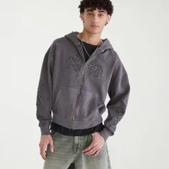 AEROPOSTALE Cloud Soft Graphic Mens Long Sleeve Fleece Zipper Hoodie