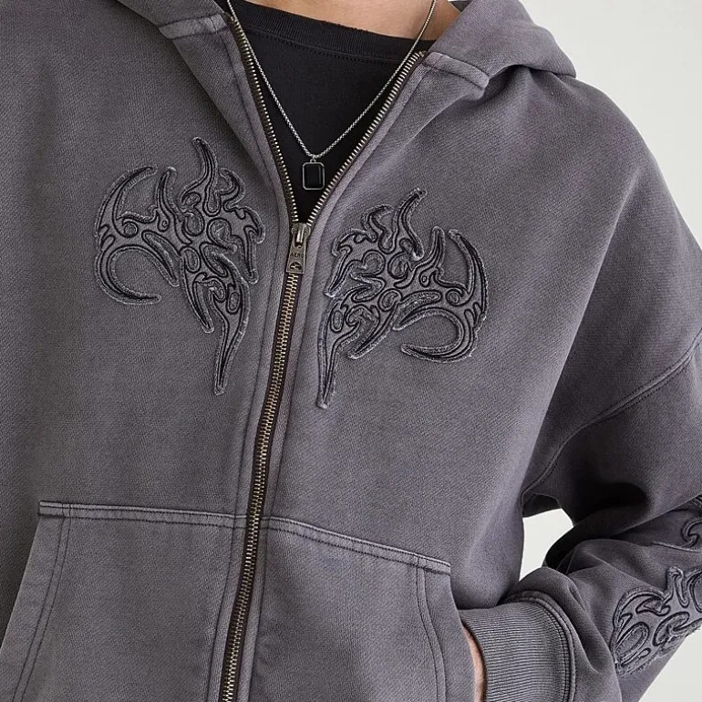 AEROPOSTALE Cloud Soft Graphic Mens Long Sleeve Fleece Zipper Hoodie