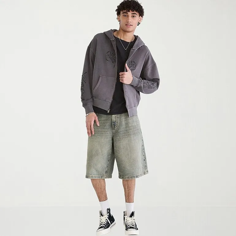 AEROPOSTALE Cloud Soft Graphic Mens Long Sleeve Fleece Zipper Hoodie