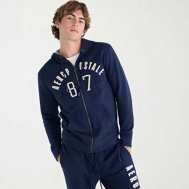 AEROPOSTALE Mens Long Sleeve Fleece Zipper Hoodie
