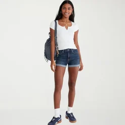 AEROPOSTALE Womens 3" High Rise Juniors Denim Short