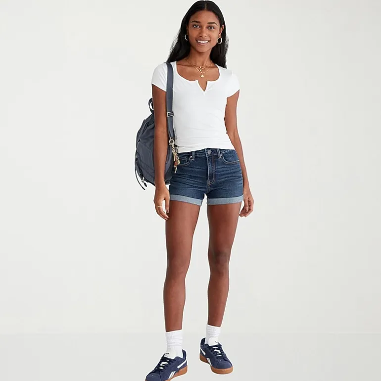 AEROPOSTALE Womens 3" High Rise Juniors Denim Short