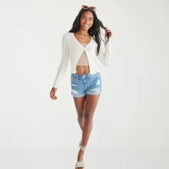 AEROPOSTALE Womens 3" High Rise Juniors Denim Short