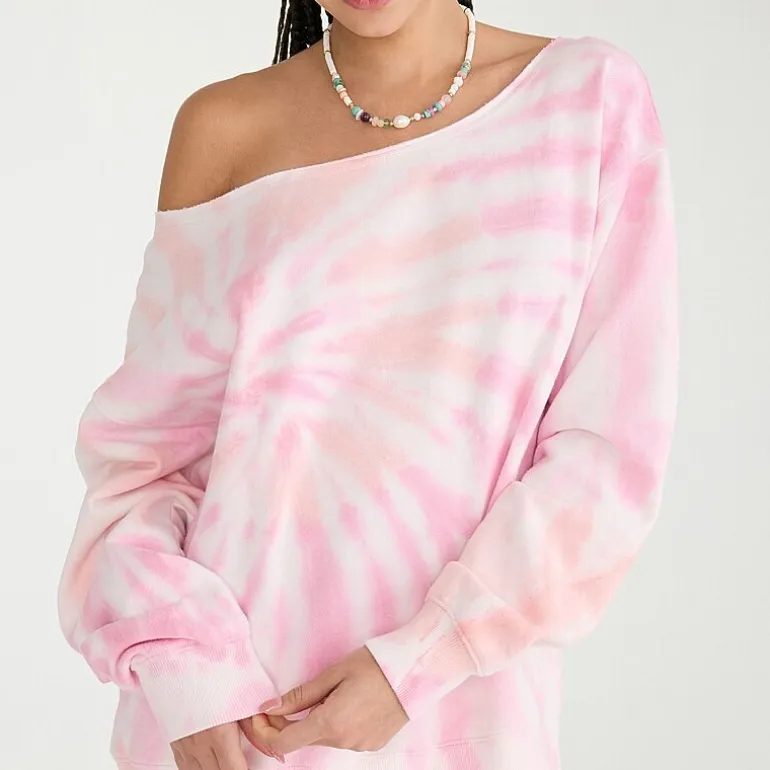 AEROPOSTALE Womens Juniors Asymmetrical Neck Long Sleeve Sweatshirt