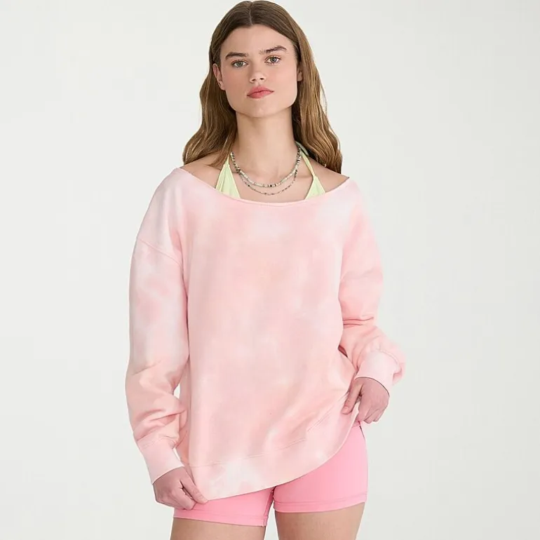 AEROPOSTALE Womens Juniors Asymmetrical Neck Long Sleeve Sweatshirt