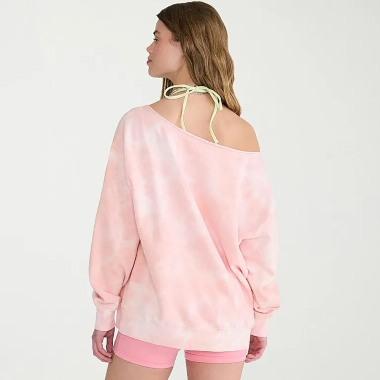 AEROPOSTALE Womens Juniors Asymmetrical Neck Long Sleeve Sweatshirt