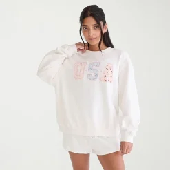 AEROPOSTALE Womens Juniors Crew Neck Long Sleeve Sweatshirt
