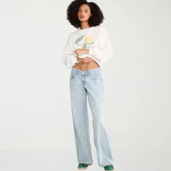 AEROPOSTALE Womens Juniors Crew Neck Long Sleeve Sweatshirt