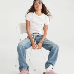 AEROPOSTALE Womens Juniors Crew Neck Short Sleeve Regular Fit Graphic T-Shirt