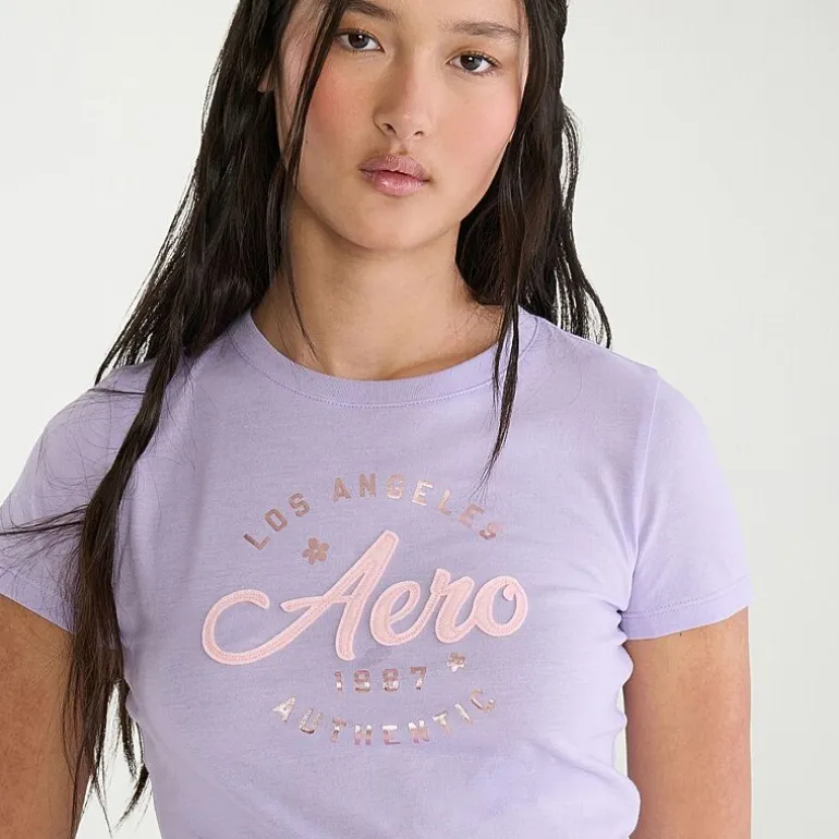 AEROPOSTALE Womens Juniors Crew Neck Short Sleeve Regular Fit Graphic T-Shirt