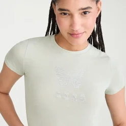 AEROPOSTALE Womens Juniors Crew Neck Short Sleeve Regular Fit Graphic T-Shirt