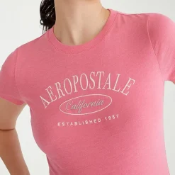 AEROPOSTALE Womens Juniors Crew Neck Short Sleeve Regular Fit Graphic T-Shirt
