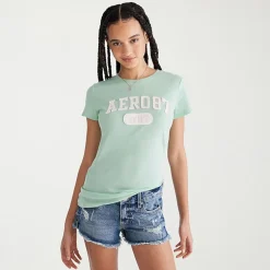 AEROPOSTALE Womens Juniors Crew Neck Short Sleeve Regular Fit Graphic T-Shirt